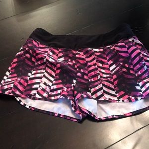 Mpg athletic shorts, small, pink, purple & white